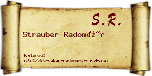 Strauber Radomér névjegykártya